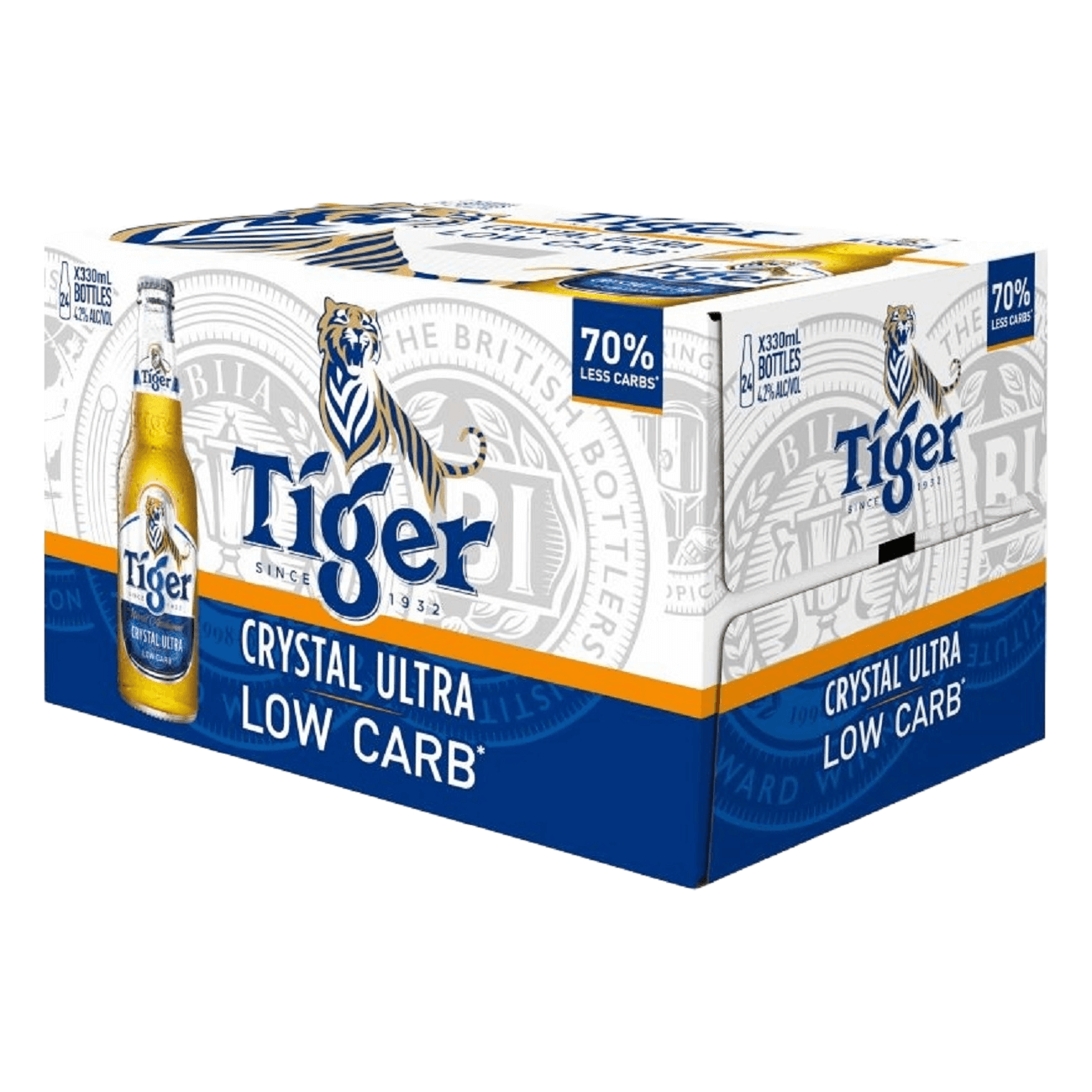 Tiger Crystal Ultra Low Carb 24 Pack 330mL Bottles - Thirsty Liquor Tauranga