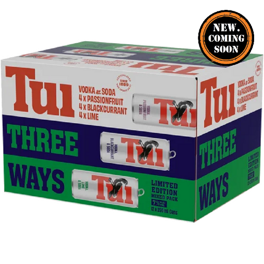 Tui Vodka Mixed Pack 7% 12 Pack 250mL Cans (New)