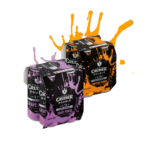 Cruiser Vodka 5.7% Double Grape Punch 4 Pack 440mL Cans (New)  (HO-BS)
