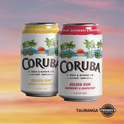 Coruba Raspberry & Grapefruit Rum 5% 10 Pack 330ml Cans - Thirsty Liquor Tauranga