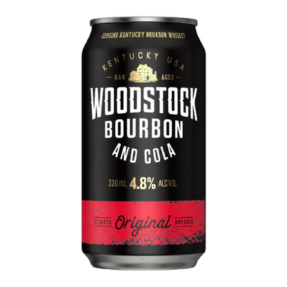Woodstock 4.8% Bourbon & Cola 18 Pack 330mL Cans (New)