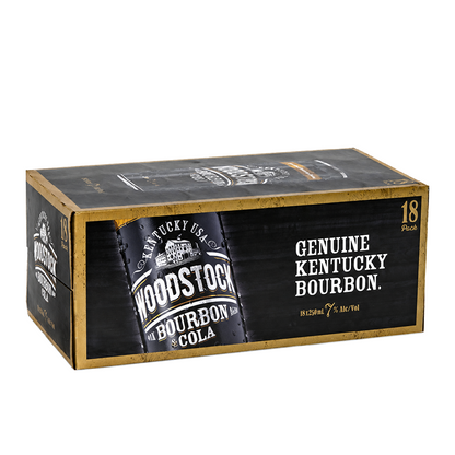 Woodstock 7% Bourbon & Cola 18 Pack 250mL Cans (New Packaging)