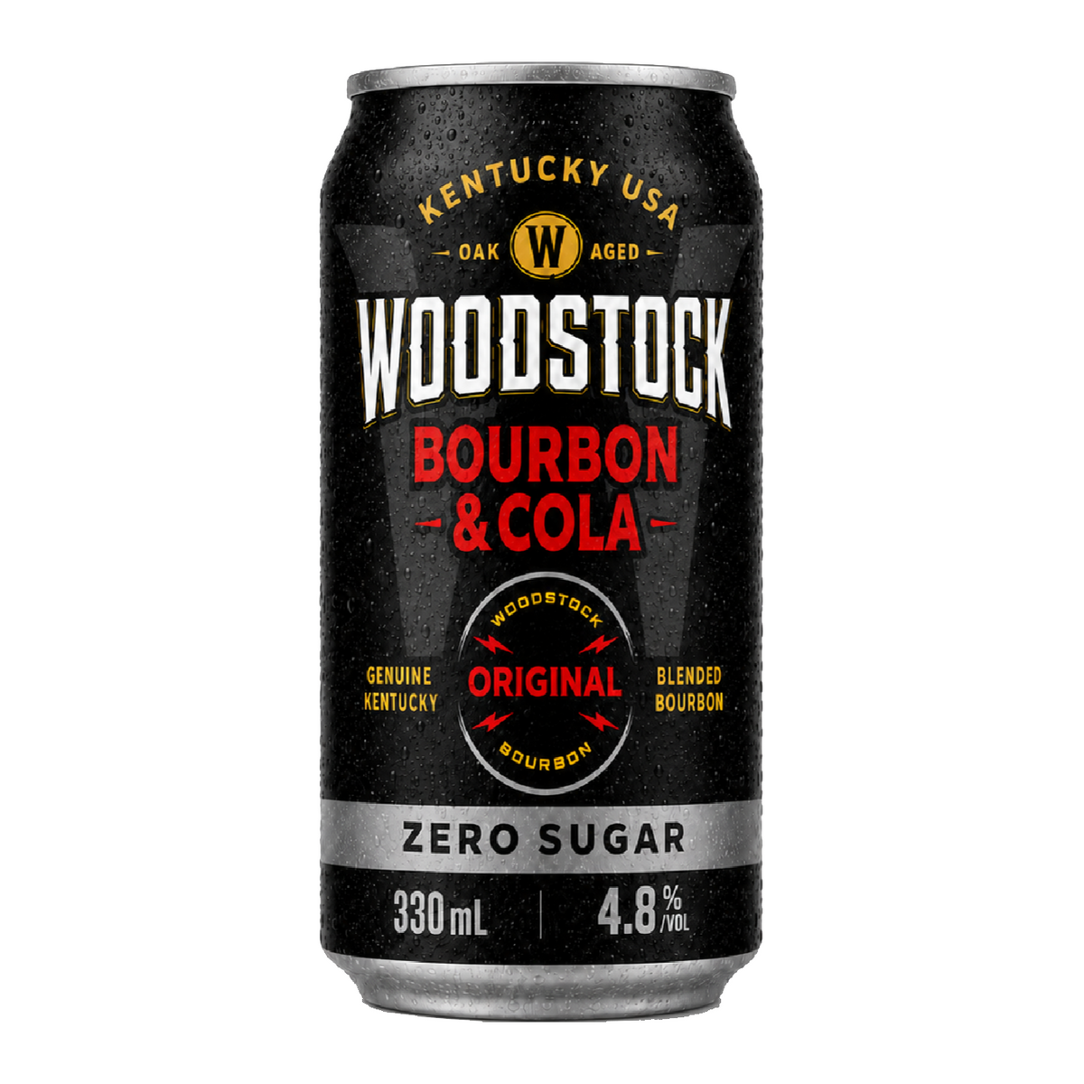 Woodstock 4.8% Bourbon & Cola SUGAR FREE 10 Pack 330mL Cans (New)