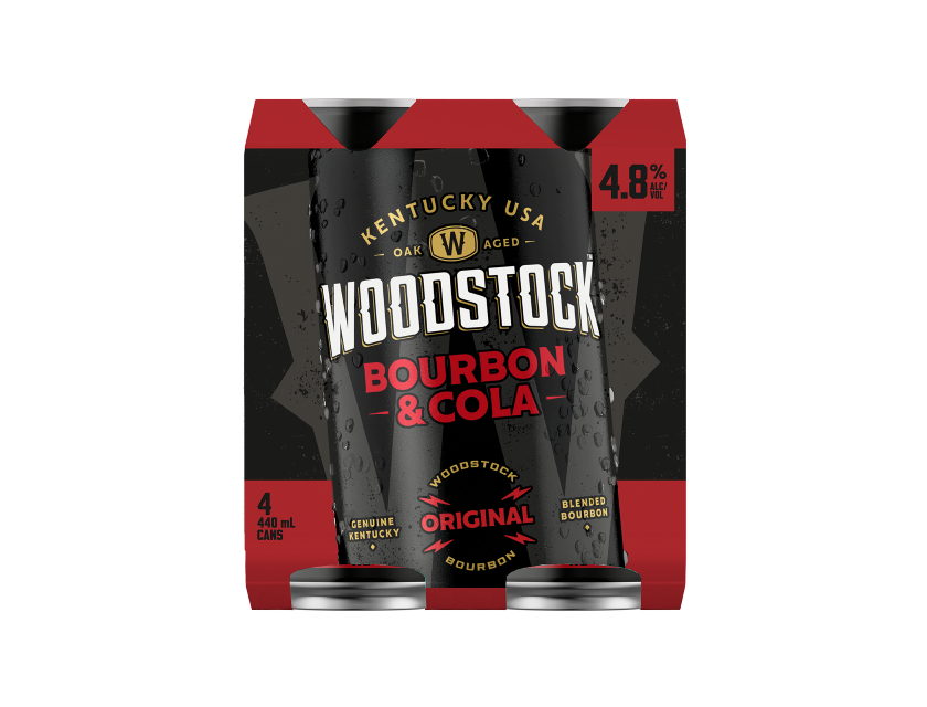 Woodstock 4.8% Bourbon & Cola 4 Pack 440mL Cans