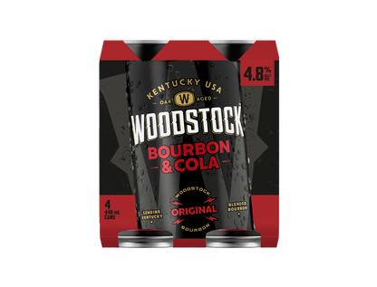 Woodstock 4.8% Bourbon & Cola 4 Pack 440mL Cans