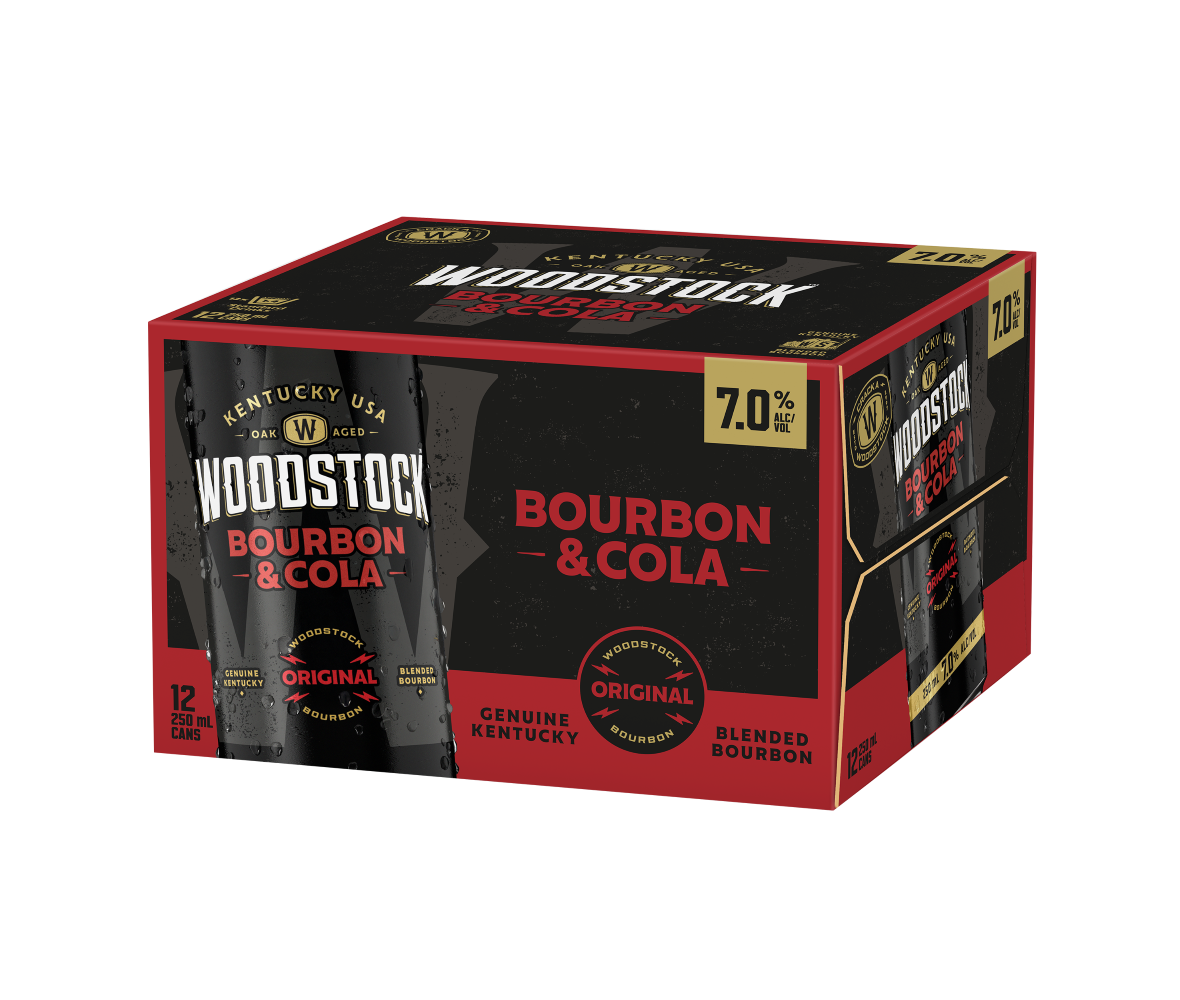 Woodstock 7% Bourbon & Cola 12 Pack 250mL Cans