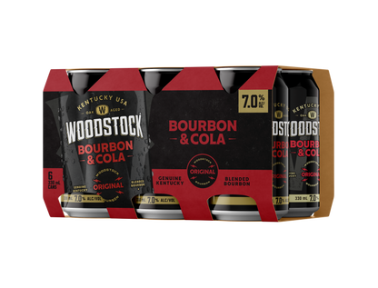 Woodstock 7% Bourbon & Cola 6 Pack 330mL Cans