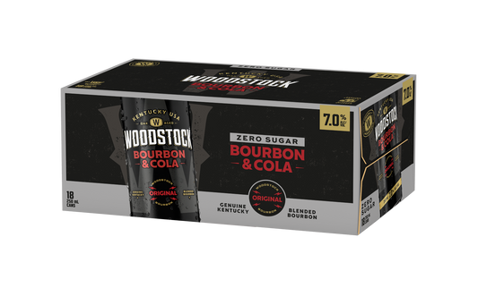 Woodstock 7% Bourbon & Cola SUGAR FREE 18 Pack 250mL Cans