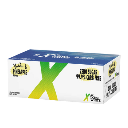 X By Long White Vodka & Pineapple 10 Pack 330mL Cans (New)