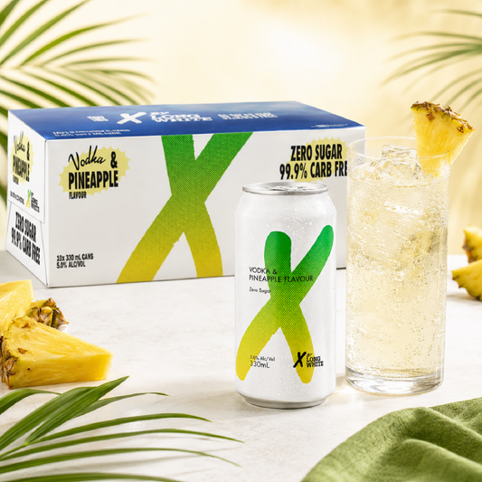 X By Long White Vodka & PineApple 10 Pack 330mL Cans (New-TLT)