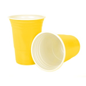 Cups Kiwipong Large Yellow Cups 25 Pack 465mL (New)