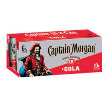 Captain Morgan Original Spiced Gold Rum & Cola 6% 10 Pack 330ml Cans - Thirsty Liquor Tauranga