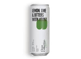 .  Clean Collective Lemon Lime & Bitters Vodka 5% 6 Pack 250mL Cans (New) (Due June) (HO-BS) Hybrid
