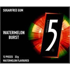 Wrigleys 5 Gum Watermelon Sugar-Free Burst Chewing Gum 32g