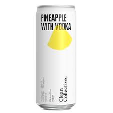 .  Clean Collective Pineapple Vodka 5% 6 Pack 250mL Cans (New) (Due June) (HO-BS) Hybrid