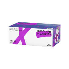 X By Long White Vodka, Lemon & Passionfruit Sugarfree 10 Pack 330mL Cans (New)