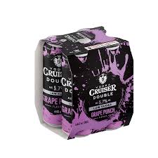 Cruiser Vodka 5.7% Double Grape Punch 4 Pack 440mL Cans (New)