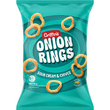 Griffin's Onion Rings Sour Cream & Chvies 70g (New)