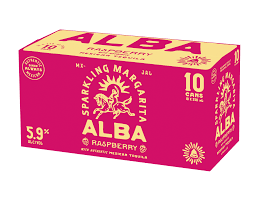 Alba Sparkling Raspberry Margarita 10 Pack 250mL Cans