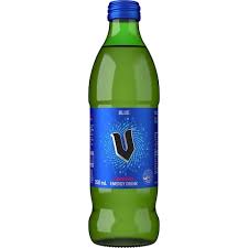 V Blue Glass Bottle 350ml