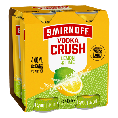 Smirnoff Crush Lemon & Lime 5.7% 4 Pack 440mL Cans