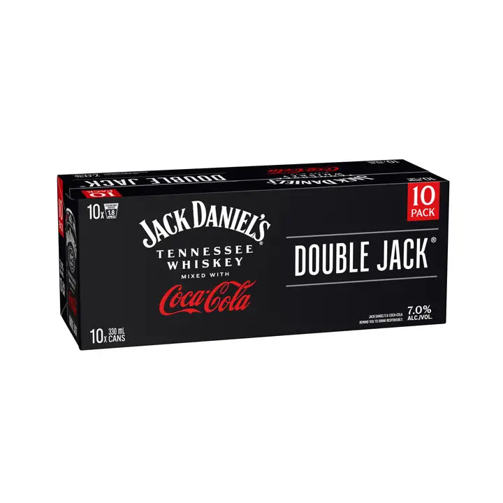 . Jack Daniels Double Jack & Coke 7% 10 Pack 330mL Cans (TLT-New) (S-OOS)