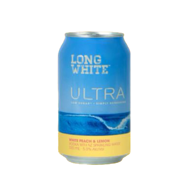 Long White Ultra Low Sugar Peach & Lemon 10 Pack 330ml Cans - Thirsty Liquor Tauranga