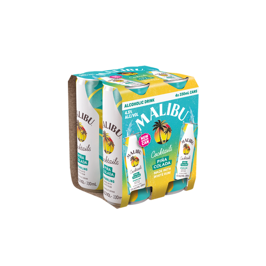Malibu Pina Colada 4 Pack 330mL Cans (New)