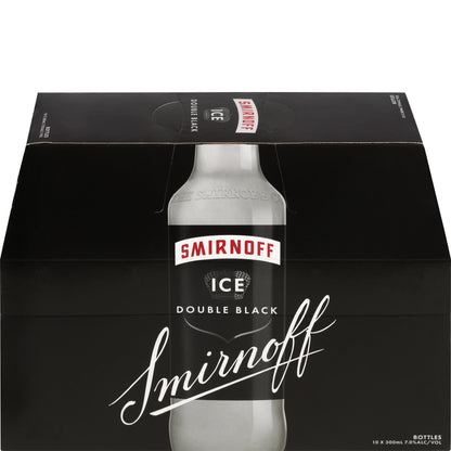 Smirnoff 7% Ice Double Black Lemon 10 Pack 300mL Bottles