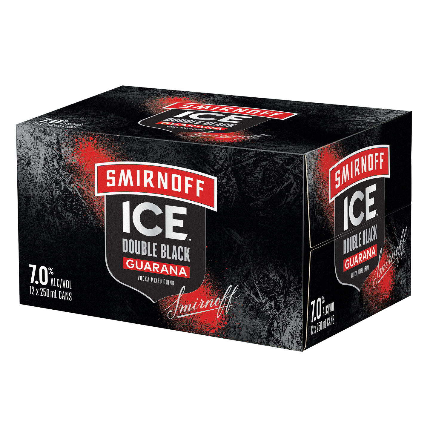 Smirnoff 7% Double Black & Guarana 12 Pack 250mL Cans