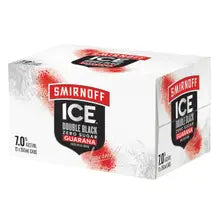 Smirnoff 7% Double Black & Guarana ZERO SUGAR 12 Pack 250mL Cans