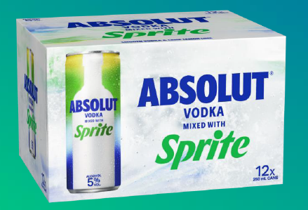. Absolut & Sprite 12 Pack 250ml Can (New) (Due January)