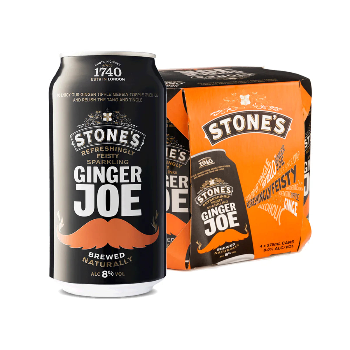 Stones Ginger Joe 8% 4 Pack 375ml - Thirsty Liquor Tauranga Cans