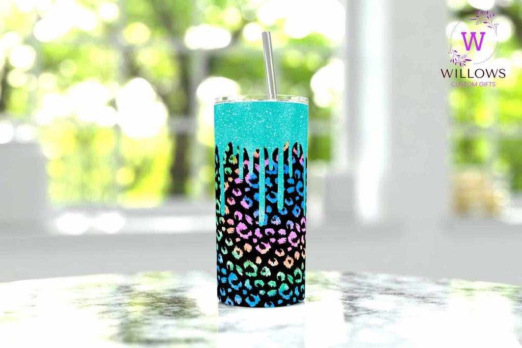 Glitter Drip - Blue Leopard - Thirsty Liquor Tauranga