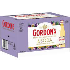 Gordons Tropical Passionfruit Gin & Soda 4% 12 Pack 250ml Cans - Thirsty Liquor Tauranga