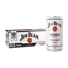 Jim Beam Cola Zero Sugar 4.8% 10 Pack 330ml Cans - Thirsty Liquor Tauranga