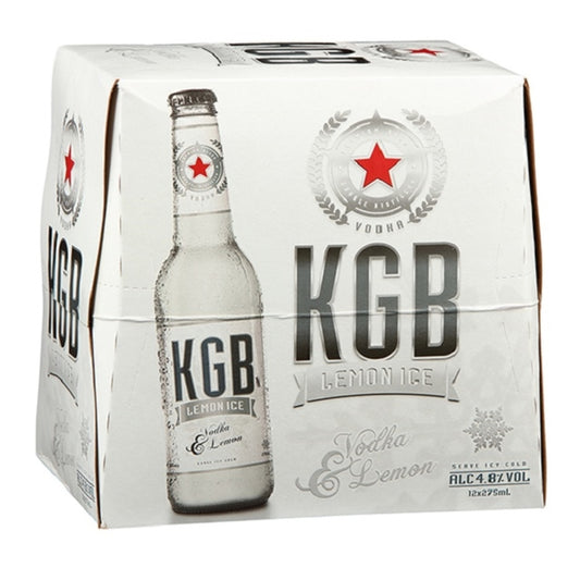 KGB Lemon Ice 4.8% 12 Pack 275ml Bottles - Thirsty Liquor Tauranga