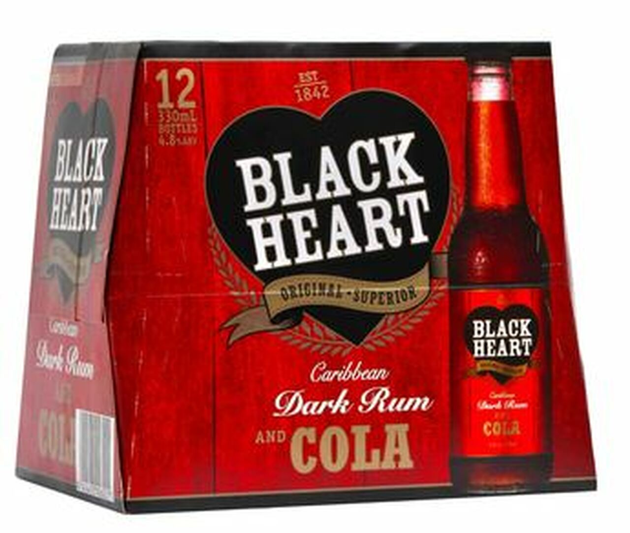 Black Heart 4.6% 12 Pack 330ml Bottles - Thirsty Liquor Tauranga