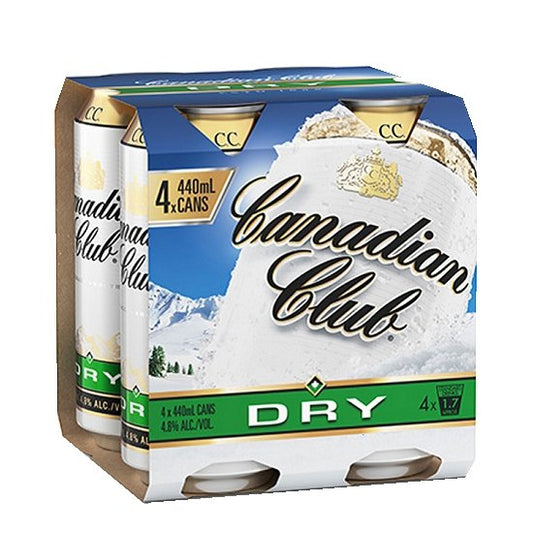 Canadian Club & Dry 4.8% 4 Pack 440ml Cans - Thirsty Liquor Tauranga