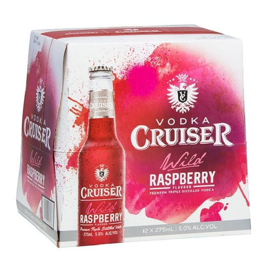Cruiser Vodka Raspberry 4.8% 12 Pack 275ml Bottles - Thirsty Liquor Tauranga