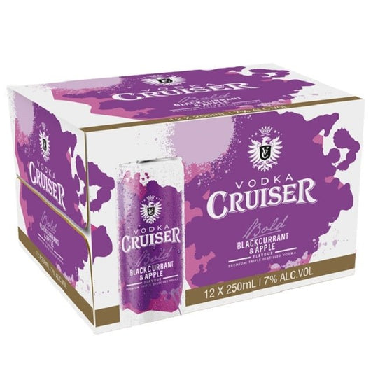 Cruiser Vodka Blackcurrant Apple 7% 12 Pack 250ml Cans - Thirsty Liquor Tauranga