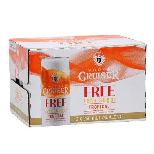 Cruiser Vodka Zero Tropical 7% 12 Pack 250ml Cans - Thirsty Liquor Tauranga