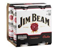Jim Beam Cola 4.8% 4 Pack 440ml Cans - Thirsty Liquor Tauranga