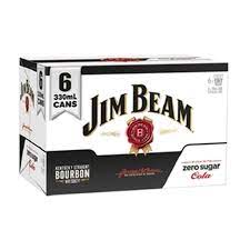 Jim Beam Cola Zero Sugar 4.8% 6 Pack 330ml Cans - Thirsty Liquor Tauranga