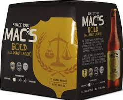 Mac's Gold All Malt Lager 4% 12 Pack 330ml Bottles - Thirsty Liquor Tauranga