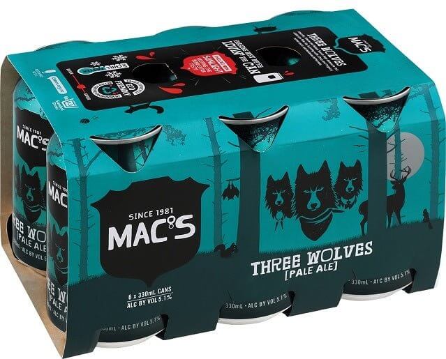 Macs Three Wolves Pale Ale 6 Pack 330mL Cans – Thirsty Liquor Tauranga