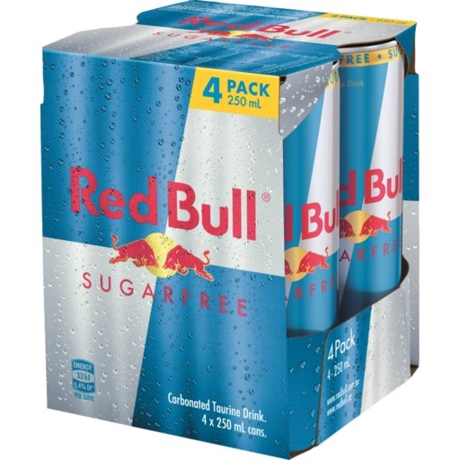 Red Bull SUGAR FREE 4 Pack 250ml Cans - Thirsty Liquor Tauranga