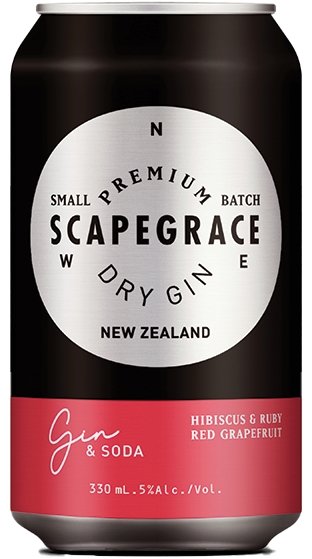 Scapegrace Gin & Soda Grapefruit & Hibiscus 10 Pack 330ml Cans - Thirsty Liquor Tauranga