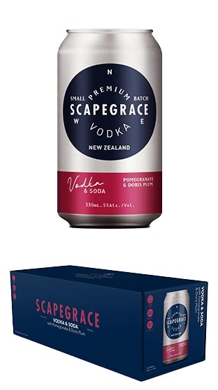 Scapegrace Vodka Pomegranate & Plum 5% 10 Pack 330ml Cans - Thirsty Liquor Tauranga