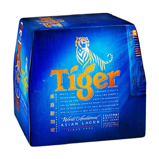 Tiger Lager 5% 12 Pack 330ml Bottles - Thirsty Liquor Tauranga